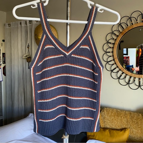 Madewell Stockton V Neck Stripe Knit Tank Top Size XS NWT - Picture 9 of 11